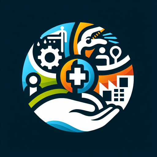 A logo for a health and safety solutions company, representing safety, sustainability, and trustworthiness in a clean and modern design that communicates professionalism and reliability.